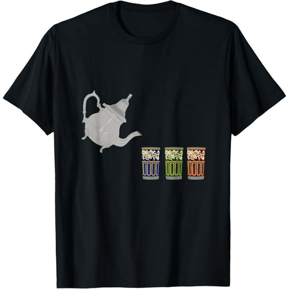 Moroccan Teapot with Moroccan Cups - Berrad Atay & Her Cups T-Shirt