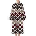 thumbnail image 1 of Moroccan Texture Wave Geometry Dark Red Brown Bathrobe Plush Bathrobe Cozy Unisex Winter Bathrobe Warm Water Absorbent, 1 of 9
