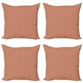 thumbnail image 1 of Ambesonne Moroccan Throw Pillow Cover 4 Pack, Floral Starry Motif, 24", Vermilion Earth Yellow, 1 of 2
