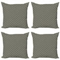 thumbnail image 1 of Moroccan Throw Pillow Cushion Case Pack of 4, Classic Continuous Floral Autumnal Floral Geometric Motifs Pattern, Modern Accent Double-Sided Print, 4 Sizes, Eggshell Charcoal Grey, by Ambesonne, 1 of 2
