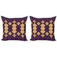 thumbnail image 1 of Ambesonne Moroccan Throw Pillow Cover 2 Pack, Effected Border, 18", Purple Sand Brown, 1 of 2