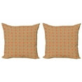 thumbnail image 1 of Ambesonne Moroccan Throw Pillow Cover 2 Pack, Vintage Oriental Tile, 16", Orange Maroon Emerald, 1 of 2