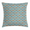 thumbnail image 1 of Moroccan Throw Pillow Cushion Cover, Various Different Flower Design Graphic Ornament Pattern Arabesque, Decorative Square Accent Pillow Case, 20 X 20 Inches, Pale and Dark Blue Orange, by Ambesonne, 1 of 2