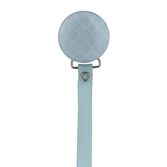 Moroccan Tile Pacifier Clip with Matching Ribbon