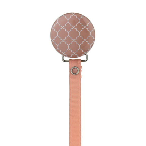Moroccan Tile Pacifier Clip with Matching Ribbon