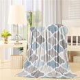 thumbnail image 1 of Moroccan Tile Throw Blanket 50" x 60", Lightweight Super Soft Bed Blanket for Bedroom Living Rooms, Cozy Fleece Comfy Microfiber Throw Blankets for Couch Sofa, Vintage Farmhouse Geometric Quatrefoil, 1 of 6