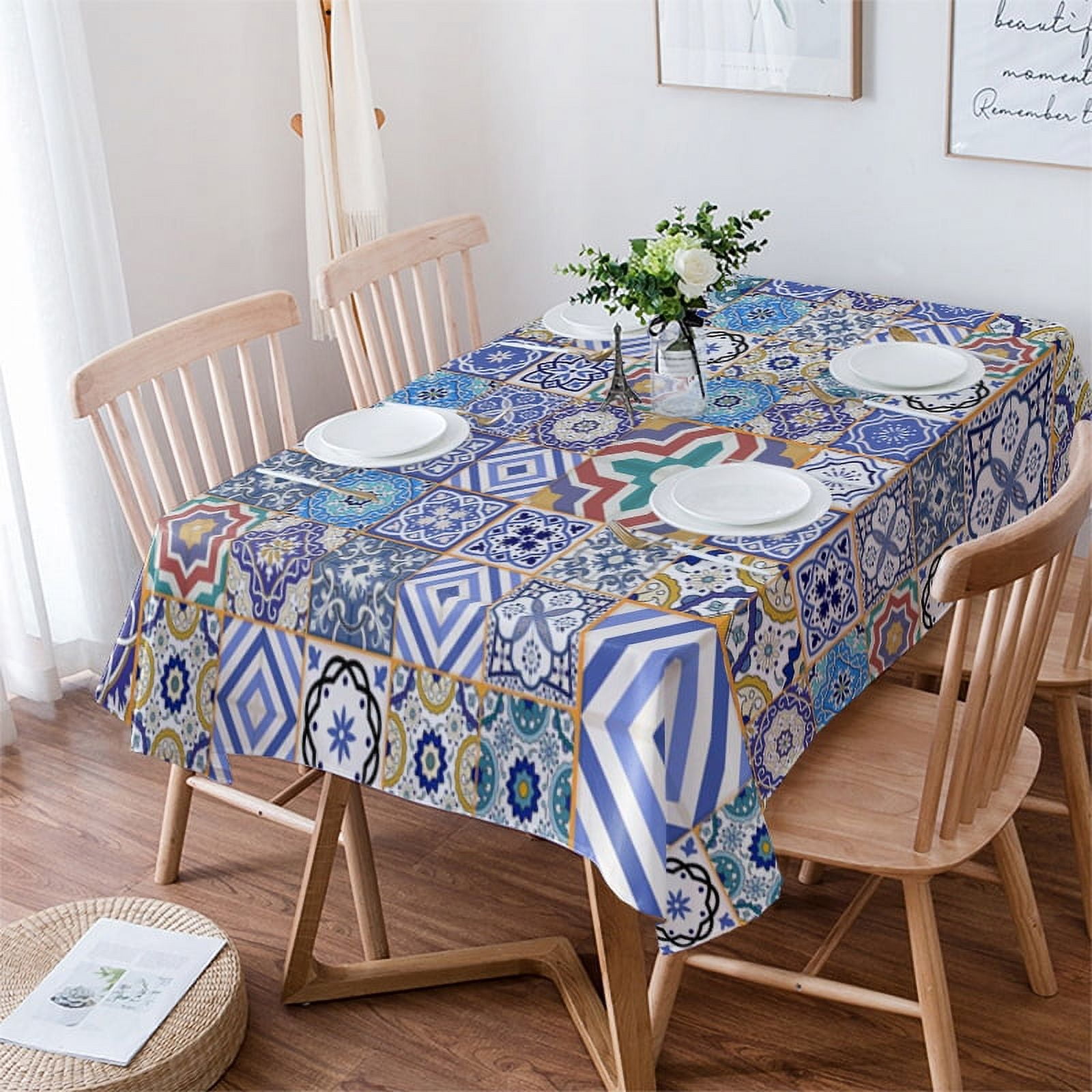 Moroccan Tiles Colorful Arabesque Tablecloths Waterproof Kitchen Items Coffee  Table For living Room - Walmart.com, image size:1600x1600