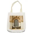 thumbnail image 1 of Moroccan Tote Bag, Vintage Building Design Art Historic Exterior Facade with Mosaic Print, Cloth Linen Reusable Bag for Shopping Books Beach and More, 16.5" X 14", Cream, by Ambesonne, 1 of 2
