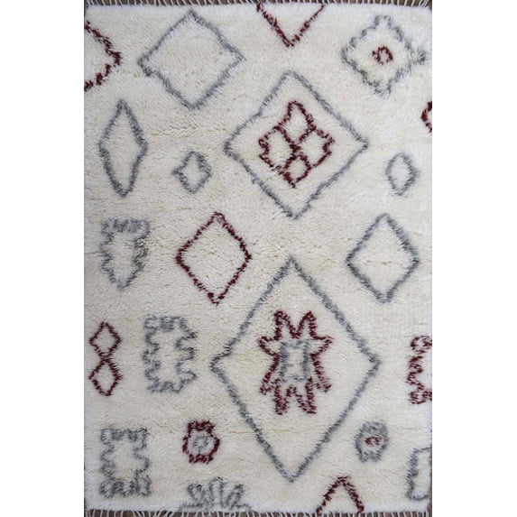 Moroccan Traditional Handmade New Zealand Wool 4x6 Rug | TRD172346