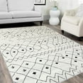 thumbnail image 1 of Moroccan Trellis Area Rug Carpet- Distress/Bone/Black/Gray, 1 of 10
