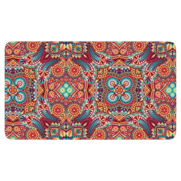 Moroccan Trellis Area Rug,Entry Rug Non-Slip Washable Indoor Door Mat, Small Oriental Accent Throw Rug for Bedroom Kitchen Entryway Bathroom (Cream, 30x17 Inch)