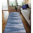 thumbnail image 1 of Moroccan Trellis/Diamond Pattern Area Rug- Blue/White, 1 of 6