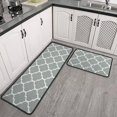 thumbnail image 1 of Moroccan Trellis Kitchen Mats Set 2 Pieces Super Waterproof Non-Slip Soft Kitchen Rugs Machine Washable Kitchen Floor Mat for Kitchen,Floor, Bathroom, Sink, Laundry (Light Gray, 17" x 24"/17" x 48"), 1 of 6