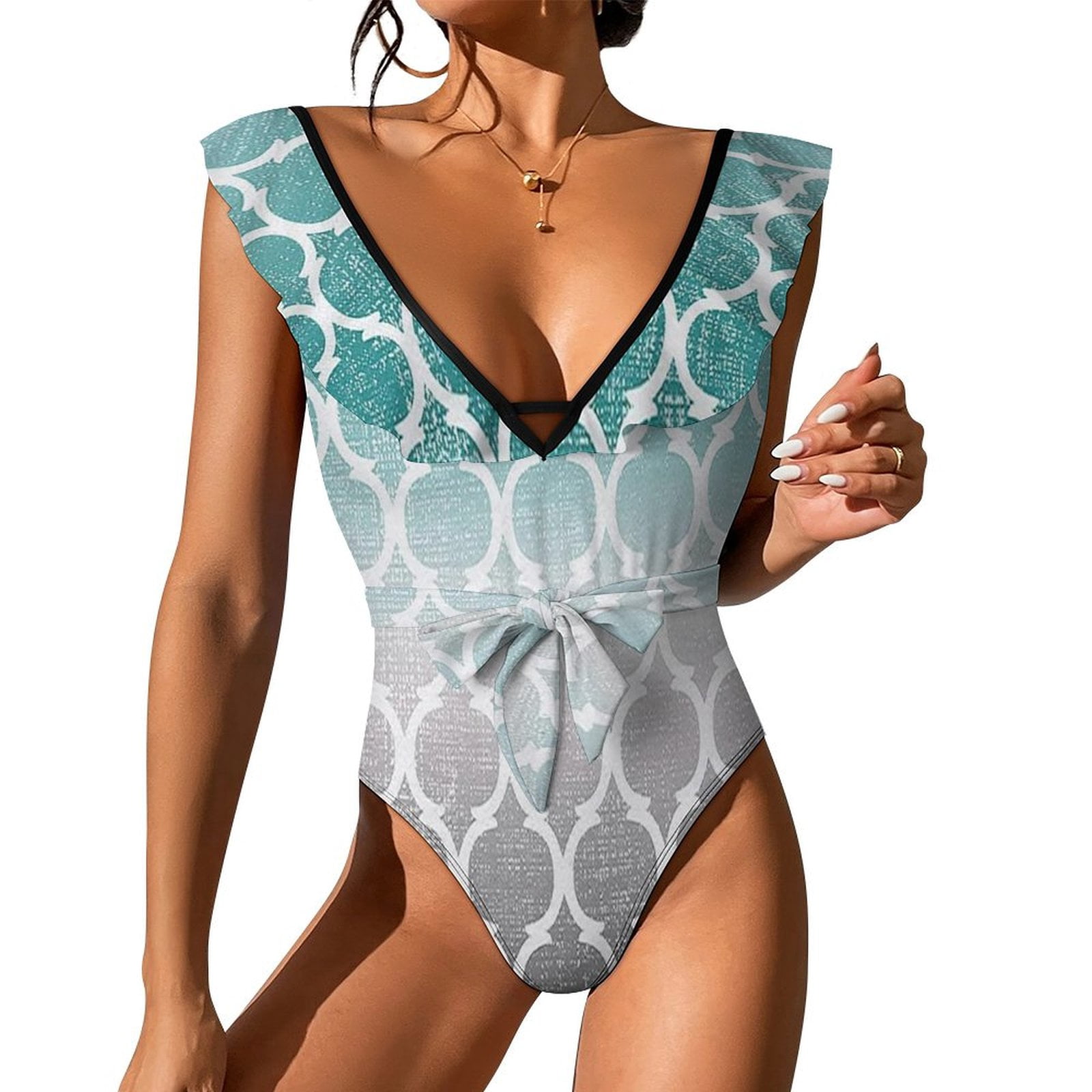 Carneiros Turquoise and Blue One Piece Swimsuits.