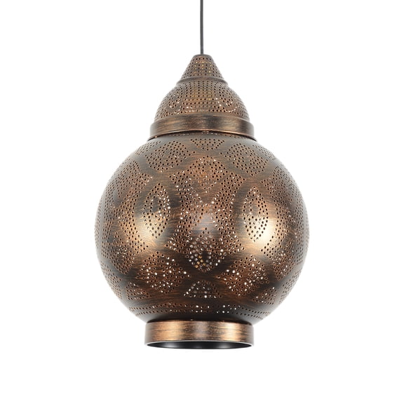 Moroccan Vintage Perforated Pendant Light Antique Bronze Iron 3-Color Dimming for Living Room Dining Room Bedroom