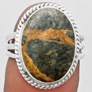 Moroccan Yellow Jacket Jasper 925 Sterling Silver Ring s.7.5 Jewelry R-1010 SDR184287