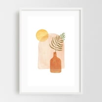 Moroccan abstract still life - Collage Minimalist Boho Botanical Abstract Modern Art Geometric Pastel White Framed Wall Art Print 12 x 18 inches
