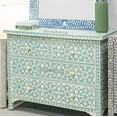 thumbnail image 1 of Moroccan bone inlay four drawer chest mint green, moroccan chest of drawers, moroccan inlay cabinet, 1 of 1