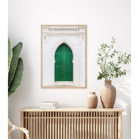 Moroccan door Poster Green Marrakech photography arabic architecture wall art Poster, Unframed Poster Size 24x36