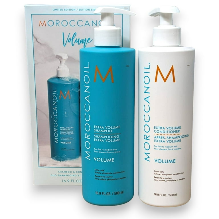 Moroccanoil Extra Volume Shampoo, Conditioner store and Oil.