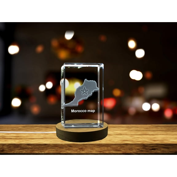 Morocco 3D Engraved Crystal 3D Engraved Crystal Keepsake/Gift/Decor/Collectible/Souvenir