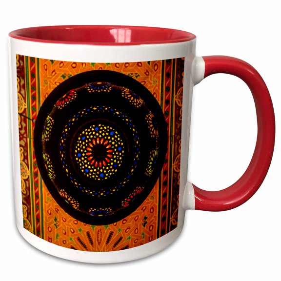3drose, Morocco. a Graphic Silhouetted Detail of a Moroccan Lamp., 11oz Two-tone Red Mug