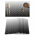 thumbnail image 1 of Morocco Black Placemats Set of 8, Classic Geometric Abstract Gradient Placemats for Dining Table, Place Mats for Kitchen Tabletop, Waterproof Wipeable Dining Table Mats Set, 1 of 9