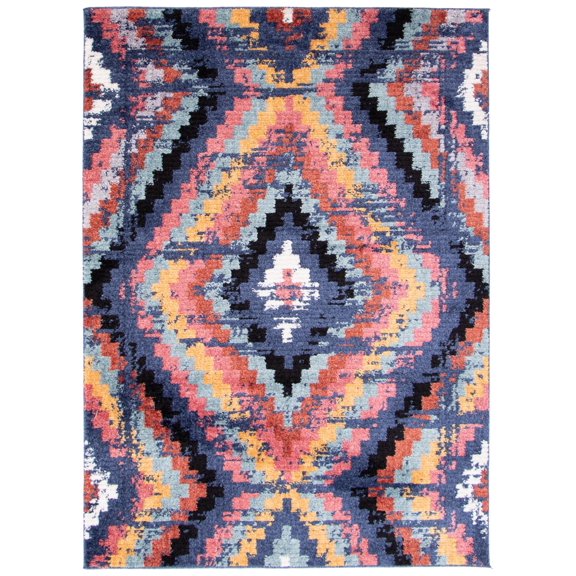Morocco Casa Navy Polyester Rug 5'3" x 7'3"
