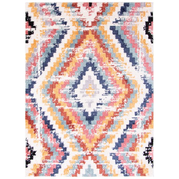 Morocco Casa White Polyester Rug 5'3" x 7'3"
