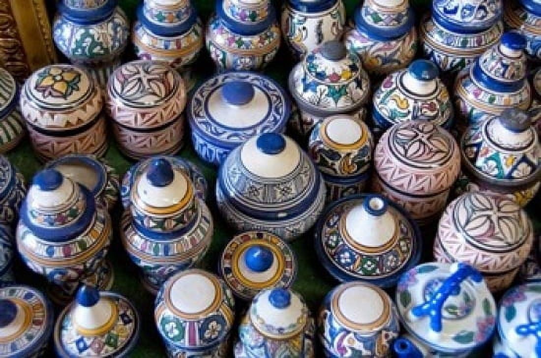 Morocco Casablanca market pottery Canvas Art - Cindy Miller Hopkins DanitaDelimont (17 x 11)