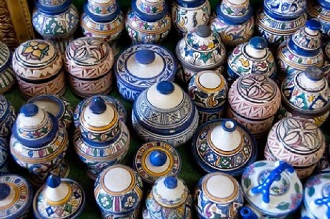 Morocco Casablanca market pottery Canvas Art - Cindy Miller Hopkins DanitaDelimont (34 x 23)