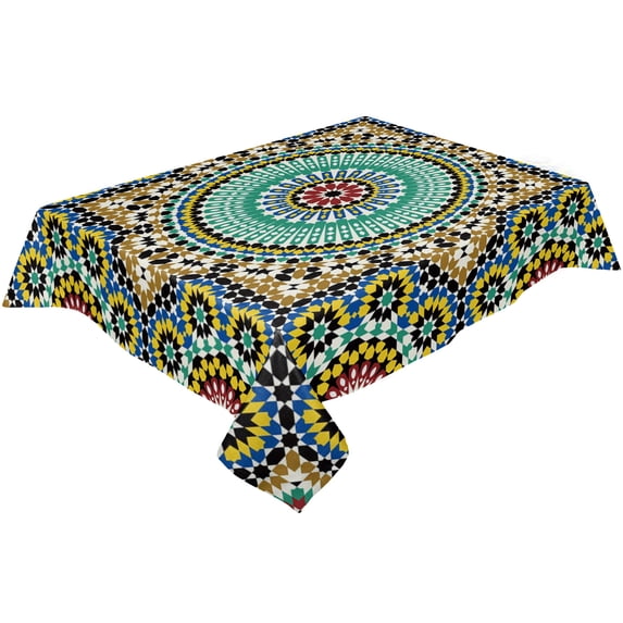 Morocco Colorful Flowers Arabesque Tablecloths Waterproof Kitchen Items Coffee Table For living Room Home Decor Dining Table