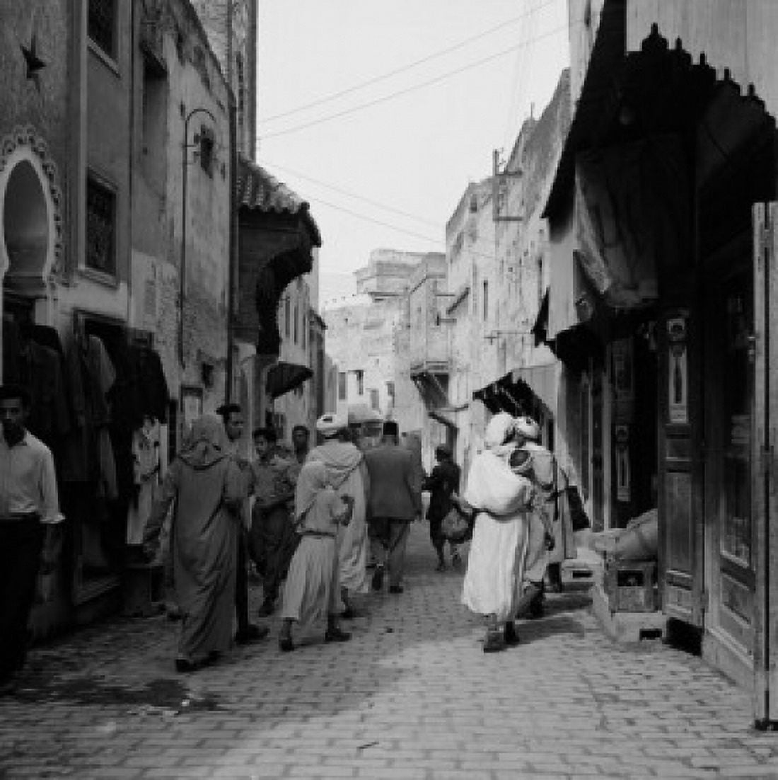 Morocco Fez Street scene in Medina Canvas Art - (24 x 36)