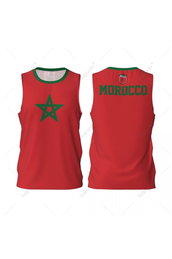 Morocco Flag Men Basketball Sports Jersey Running Fitness Multifunction Sleeveless tshirt Exclusive Custom Name Nunber
