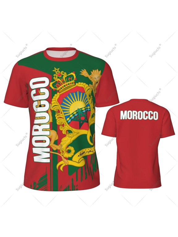 Morocco Flag Men Sports T-shirt Women Tees jersey for Soccer Football Running Bike Tennis Fitness Fans