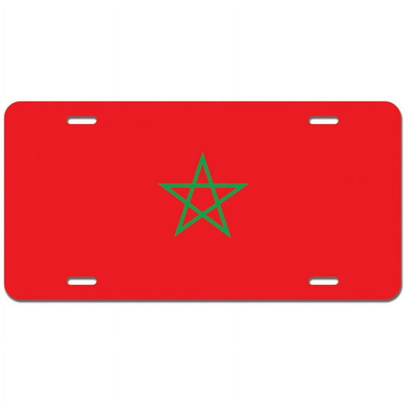 Morocco Flag Novelty Metal Vanity License Tag Plate