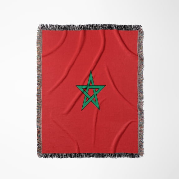 Morocco Flag, Woven Blanket