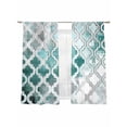 thumbnail image 1 of Morocco Green Paint Sheer Curtains 72 Inch Long 2 Panels, Abstract Mottled Texture Art Light Filtering Rod Pocket Semi Sheer Curtains, Sheer Voile Drapes for Living Room Bedroom, 52"x72", 1 of 5