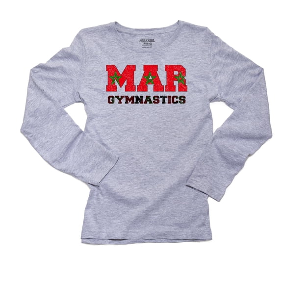 Morocco Gymnastics - Olympic Games - Rio - Flag Women's Long Sleeve Grey T-Shirt