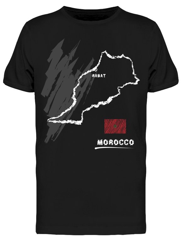 Morocco Map Graphic T-Shirt Men -Image by Shutterstock, Male 3X-Large
