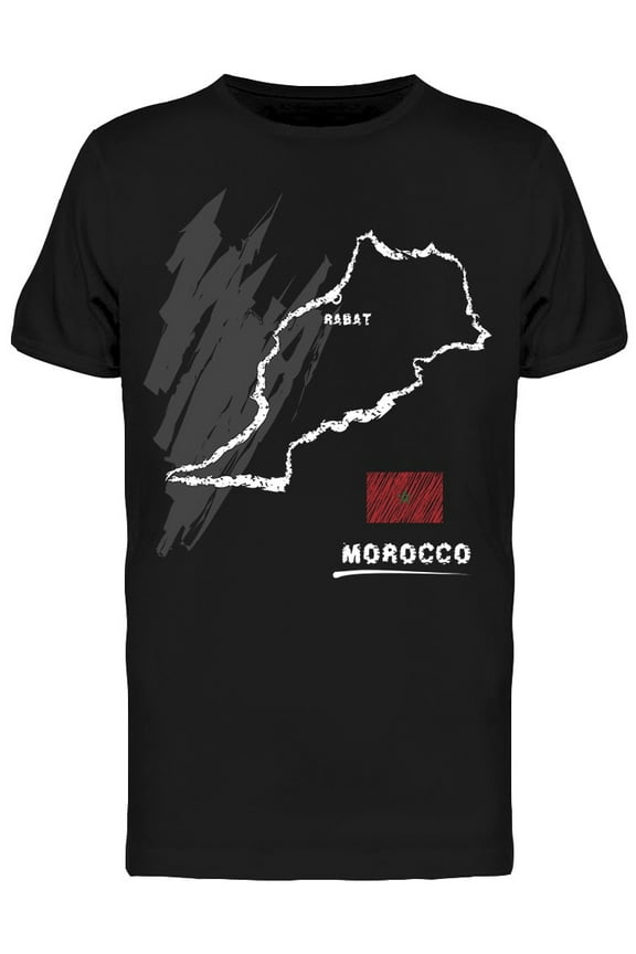 Morocco Map Graphic T-Shirt Men -Image by Shutterstock, Male 3X-Large