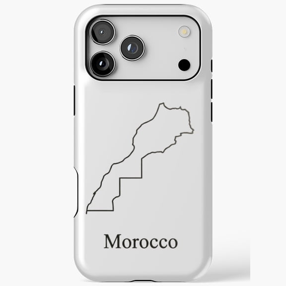 Morocco Map Outline for iPhone Case 11 through 17 Pro Max - Moroccan Pride Gift