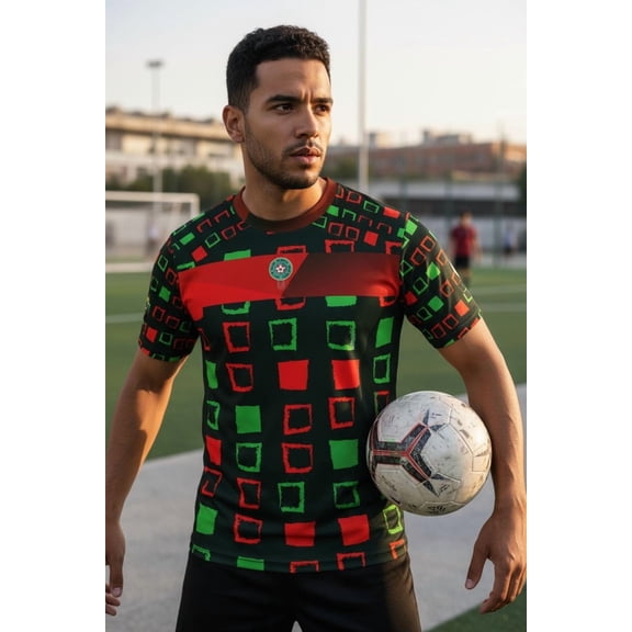 Morocco National Team soccer Jersey (Maillot du maroc ). Large (XS,S, M, L,XL...)