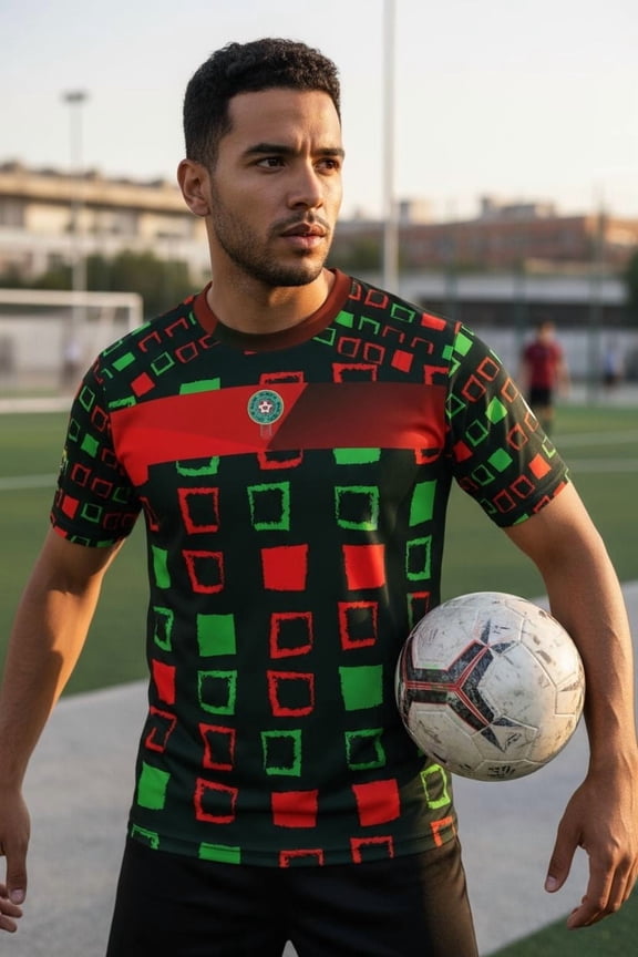 Morocco National Team soccer Jersey (Maillot du maroc ). Large (XS,S, M, L,XL...)