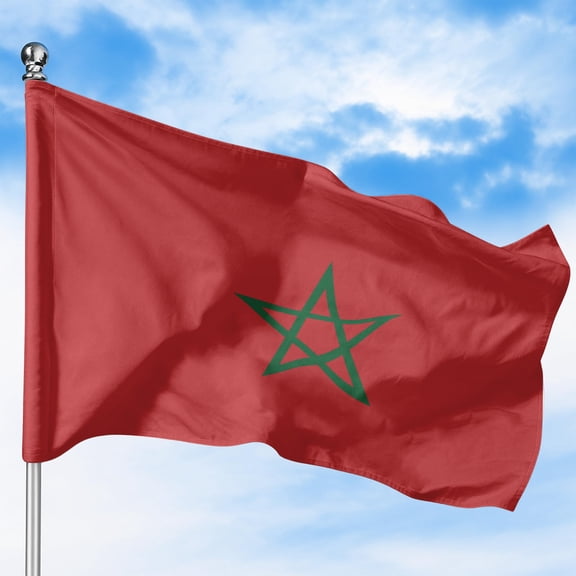 Morocco Outdoor Flag (1x1.5ft) by DreamController - Durable, Fade-Resistant Polyester, Double-Stitched, Brass Grommets - HD Printed Nothern Africa Flag - Made in USA
