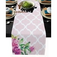 thumbnail image 1 of Morocco Pink Flower Table Runners for Dinner Table Wedding Decoration Tablecloth Kitchen Table Runner Set Placemat, 1 of 5