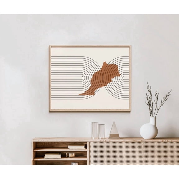 Morocco Poster, Mid Century Map, Retro Country, Travel Inspired Home And Office Decor