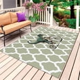 thumbnail image 1 of Morocco Sage Green Outdoor Rug for Patio/Deck/Porch, Non-Slip Large Area Rug 4 x 6 Ft, Cute Dinosaur Bike Vintage Indoor Outdoor Rugs Washable Area Rugs, Reversible Camping Rug Carpet Runner, 1 of 8