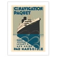 thumbnail image 1 of Morocco Senegal Levant and Black Sea By Marseilles - Compagnie de Navigation Paquet - Vintage Ocean Liner Travel Poster by Max Ponty c.1930s - Bamboo Fine Art 290gsm Paper (Unframed) 17x22in, 1 of 4