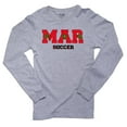 thumbnail image 1 of Morocco Soccer - Olympic Games - Rio - Flag Men's Long Sleeve Grey T-Shirt, 1 of 2